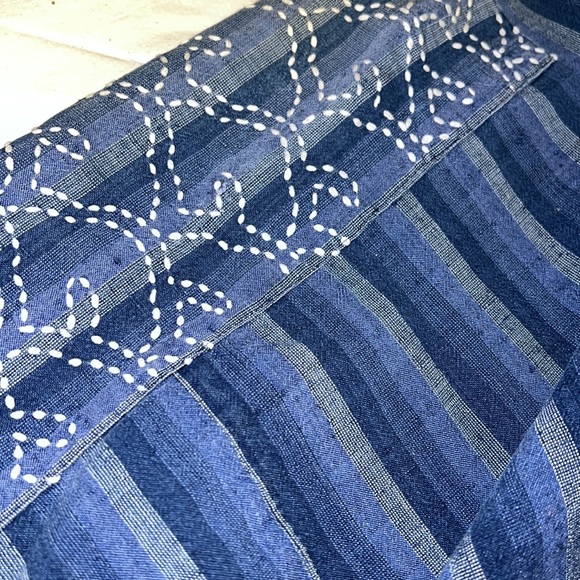 Hiroko Ogawa Sashiko indigo blue top handmade vintage denim blue Vintage - Picture 8 of 8